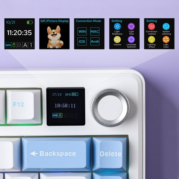 Beomgyu MoÃ±os Para Pelo Largo Teclado Mecánico Inalámbrico