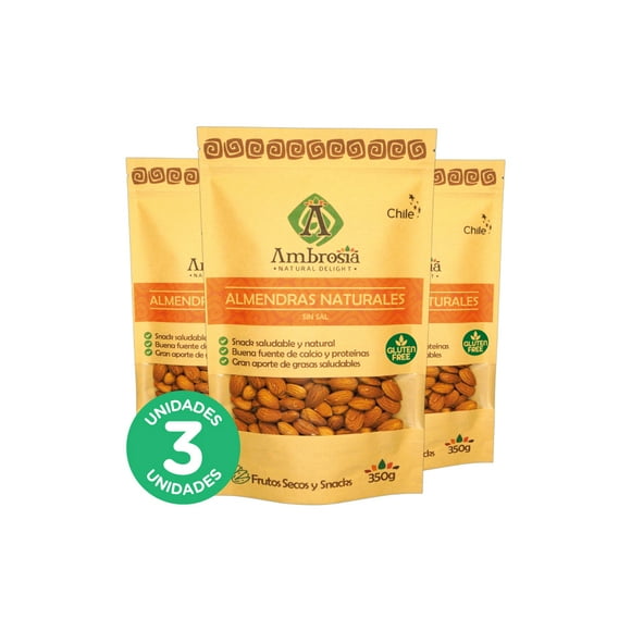 Pack 3, Almendras Naturales 350gr
