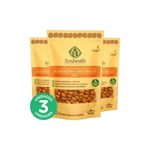 Ambrosia Spa - Pack 3, Almendras Naturales 350Gr