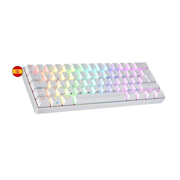 Teclado Ranked Supernova 62 teclas RGB Español Blanco