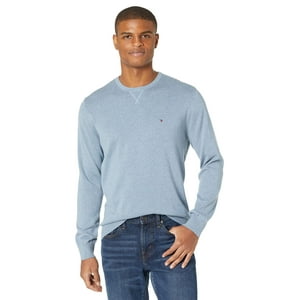 Jersey Tommy Hilfiger Liso Con Cuello Redondo Para Hombre, Color Azul Jaspeado