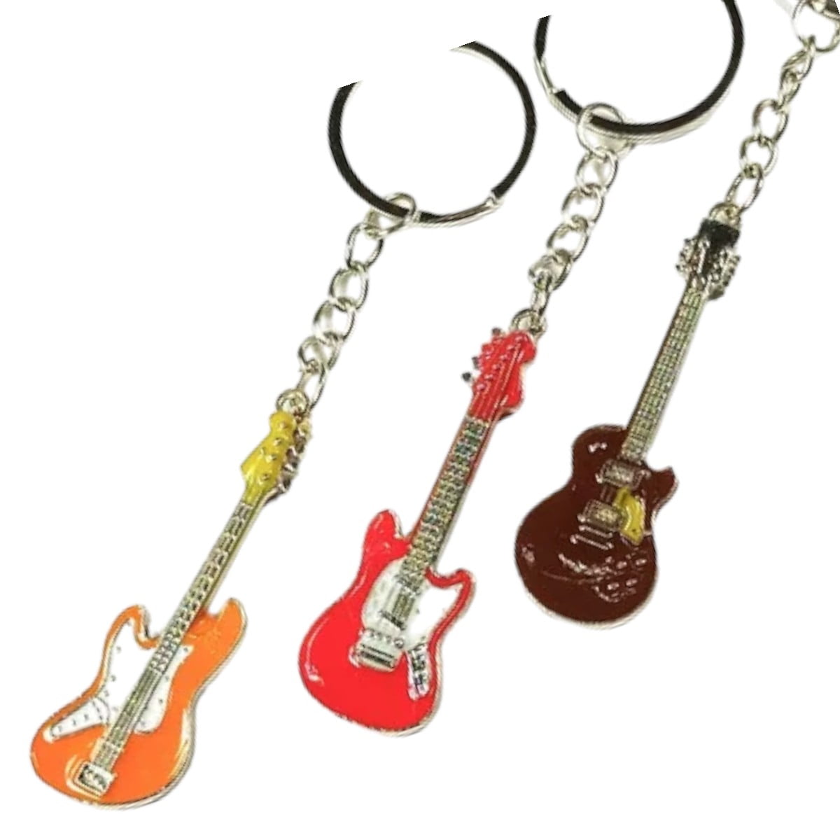 Invencible.cl - 𝗟𝗟𝗔𝗩𝗘𝗥𝗢 𝟯 𝗚𝗨𝗜𝗧𝗔𝗥𝗥𝗔 𝗘𝗟𝗘𝗖𝗧𝗥𝗜𝗖𝗔 Llavero Guitarra Electrica Combo 3 Colores Ag95