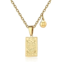 Collar Heshpaws Zodiac Constellation Tarot Card Pendants Multicolor