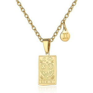 Collar Heshpaws Zodiac Constellation Tarot Card Pendants Multicolor