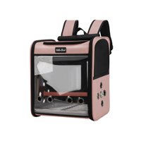 Magideal - Mochila De Viaje Para Pájaros, Jaula De Viaje Para Pájaros Con Percha De Pie, Bolsa De Visita Ligera Para Veterinario Para Cacatúa, Mochila Para Loros Rosa