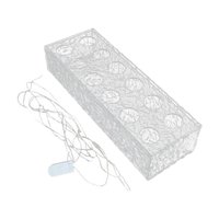 Bothyi - Florero De Acrílico Luces Led Escritorio Arreglo Floral Florero De Flauta Florero Transparente 12 Hoyos 30X10X6.5Cm