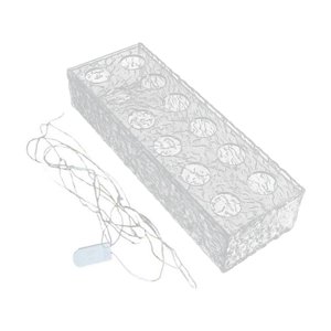 Bothyi - Florero De Acrílico Luces Led Escritorio Arreglo Floral Florero De Flauta Florero Transparente 12 Hoyos 30X10X6.5Cm