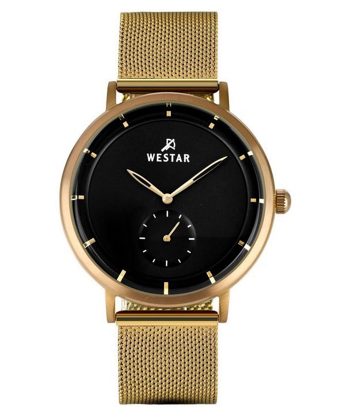 Westar - Reloj Profile Tono Oro Acero Inoxidable Esfera Negra Cuarzo 50247Bzz103 Para Hombre
