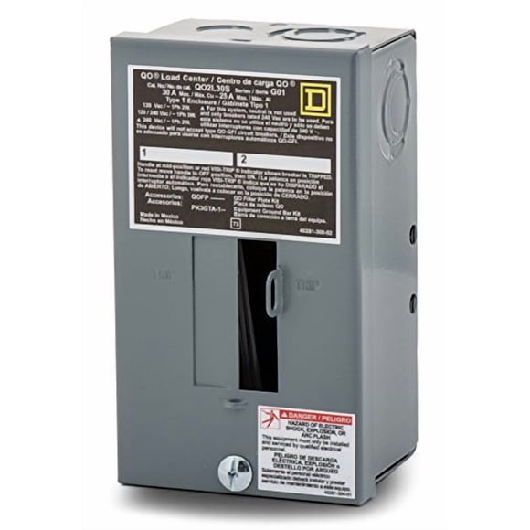 Centro de carga Square D QO2L30S 30A 120/240VAC 1 fase 2 Space