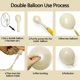 thumbnail image 5 of Kit de arco de globos feilebalon blanco perla y negro con lazo, 5 of 8