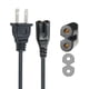 thumbnail image 2 of [Cable de alimentación] Cable adaptador de CA Powseed de 2 clavijas de 6 pies para HP Dell, 2 of 8