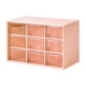 thumbnail image 2 of Organizador de cajones pequeño para escritorio, organizador de cuentas para mujeres y niñas, caja de almacenamiento para joyería, suministros de arte, 9 Cajones Rosa Piel, 2 of 5