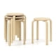 thumbnail image 1 of Banco apilable Giantex de madera curvada, 18 cm, juego de 4, natural, 1 of 9