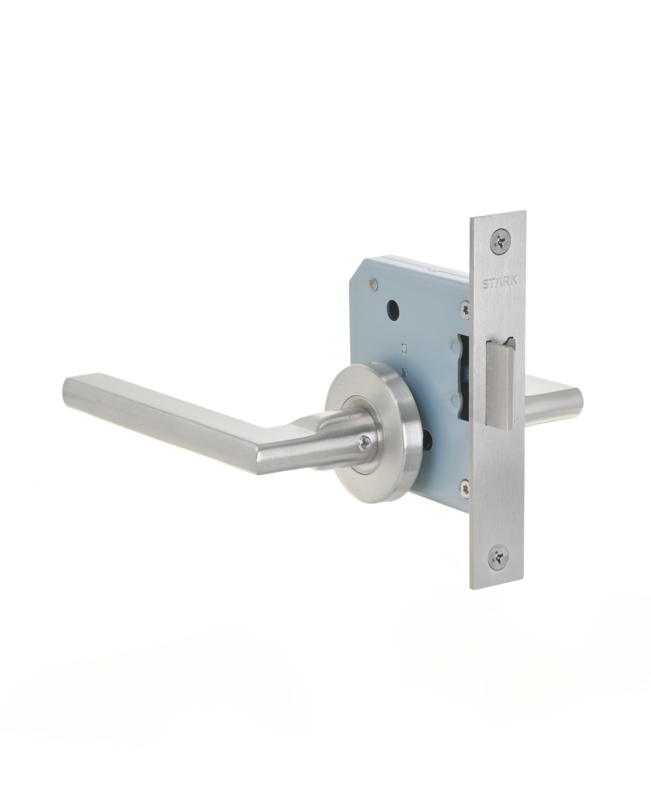 Stark Design - Cerradura De Embutir Función Simple Paso. Manillas Modelo: Maite. (Acero Inoxidable 304). Sku: Sde240-Ai.Kit.Maite