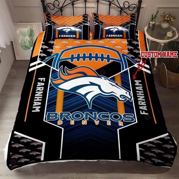 Custom Name Denver Broncos Quilt Duvet Cover Set Bedroom Decor Home Textiles