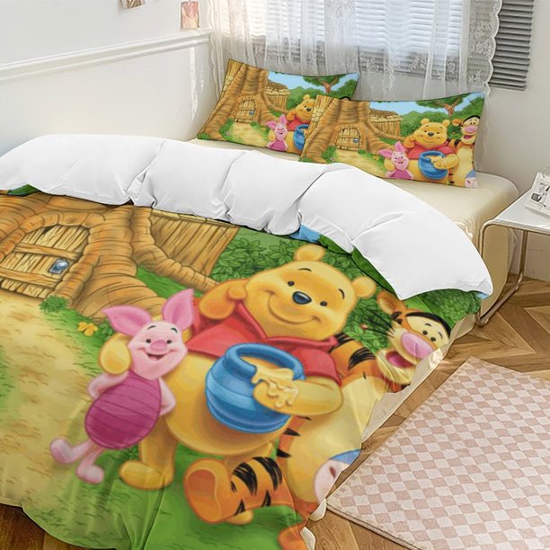 Winnie The Pooh 3-Piece Twin Bed Set - Includes 1 Single Comforter And 2 Pillowcases Bedding - Fade Resistant Microfiber - Winnie The Pooh