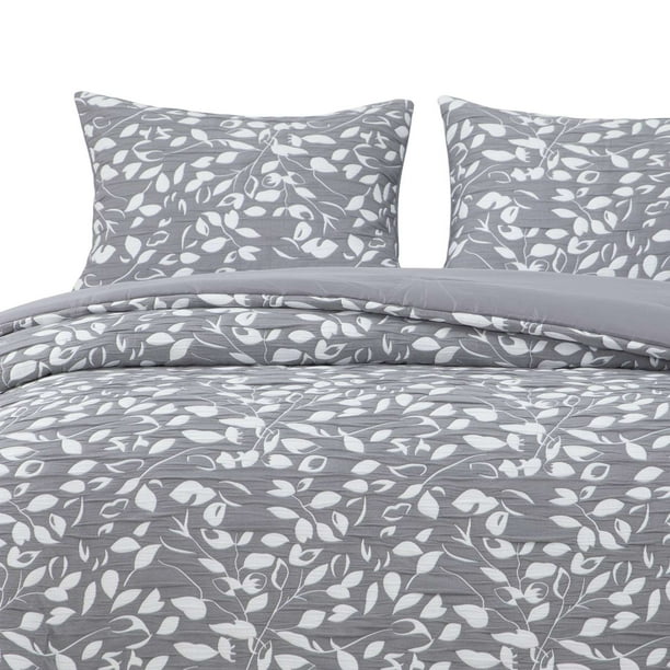 Cobertor Jacquard King Hojas Gris