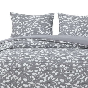 Hebra - Cobertor Jacquard King Hojas Gris