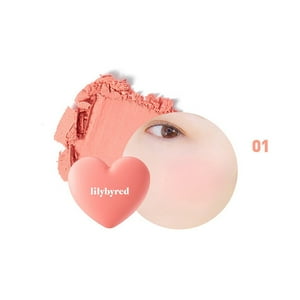 Lily By Red - Rubor Coreano En Polvo Con Alta Pigmentación, Luv Beam Cheek(Ad) 01 #Loveable Coral -