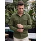 thumbnail image 4 of INSPIRE CHIC Camisa de Trabajo Casual para Hombre con Bolsillos en el Pecho, Manga Larga, Camisa de Carga para Exteriores S Verde Oliva, 4 of 6