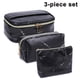 thumbnail image 1 of Bolsa de maquillaje de 3 piezas, neceser portátil, organizador de viaje, resistente al agua, para mujer, mármol, 1 of 8