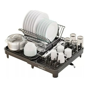 Genérico - Escurridor Plegable De Platos Expansible Para Cocina Negra