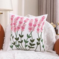 Homestore - Cojín Bordado 45X45 Cm Lavanda Rosado