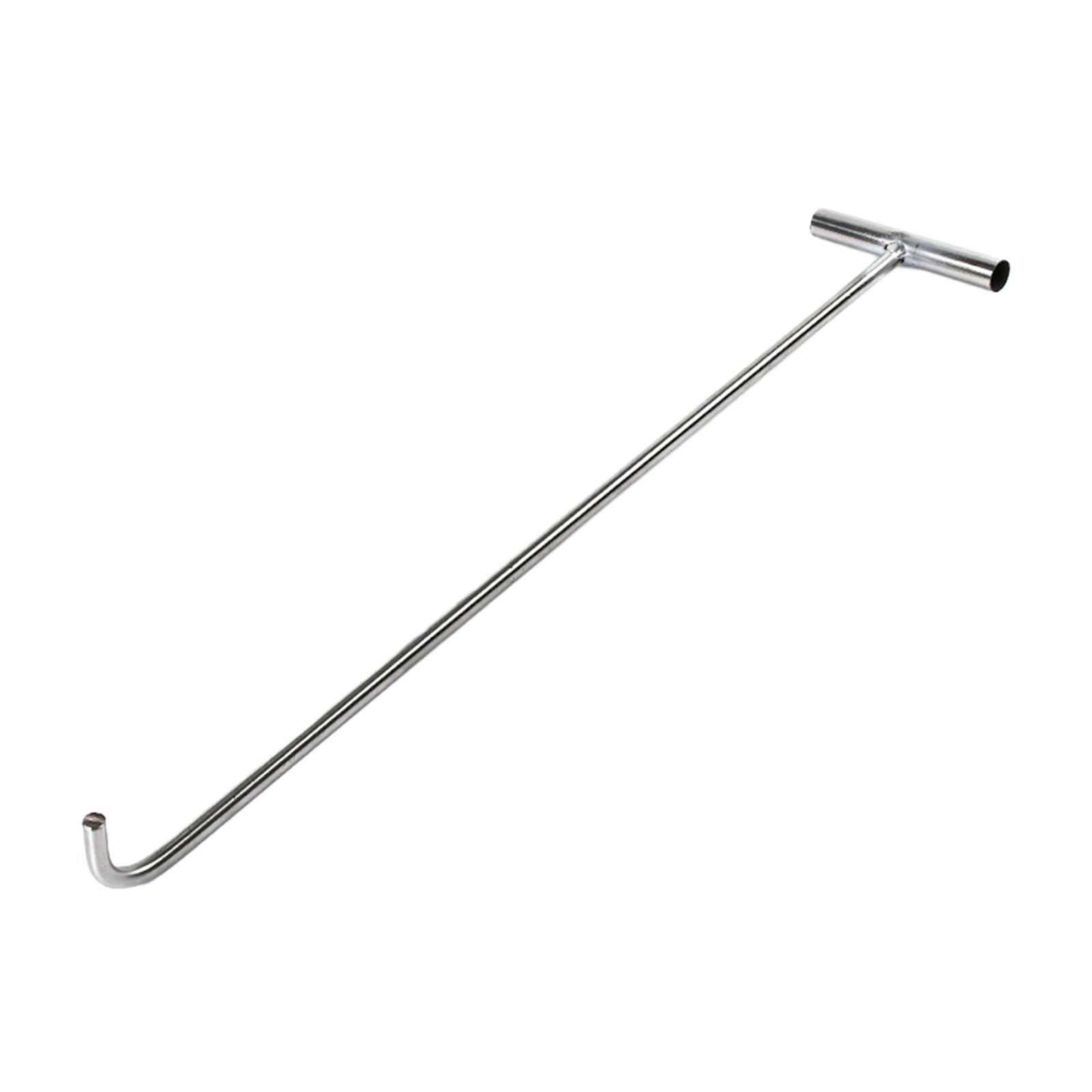 Bothyi - Herramienta De Gancho Para Alcantarilla, Trampolín, Cubierta De Alcantarilla Abierta, Gancho Único De Acero Resistente, 38Cm, Romo