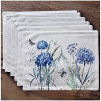 Wyj Hogar - Set 6 Individuales 35X45 De Lino Tela Repelente Al Agua Y Antimanchas Mod01