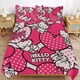 thumbnail image 5 of Cartoon Hello Kitty Friend Gir Bedding Set for Kids 3 Piece Bedding with 1 Flat Sheet And 2 Pillowcases King Bed Sheets, 5 of 5