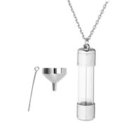 Ioensy - Collar De Urna De Acero Inoxidable, Tubo De Vidrio Transparente Para Cenizas, Aniversarios Humanos