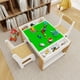 thumbnail image 3 of Kids 2 in 1 Play Table & 2 Chairs Set,with 7 Storage Compartments,Compatible with LEGO Building Block,Modern Activity Learning Table Game Furniture-White, 3 of 3
