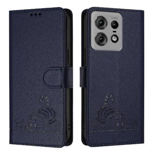 Funda Tipo Cartera Foxdock Para Motorola Edge 50 Pro Con Soporte, Ranuras, Rfid, Diseño De Gato