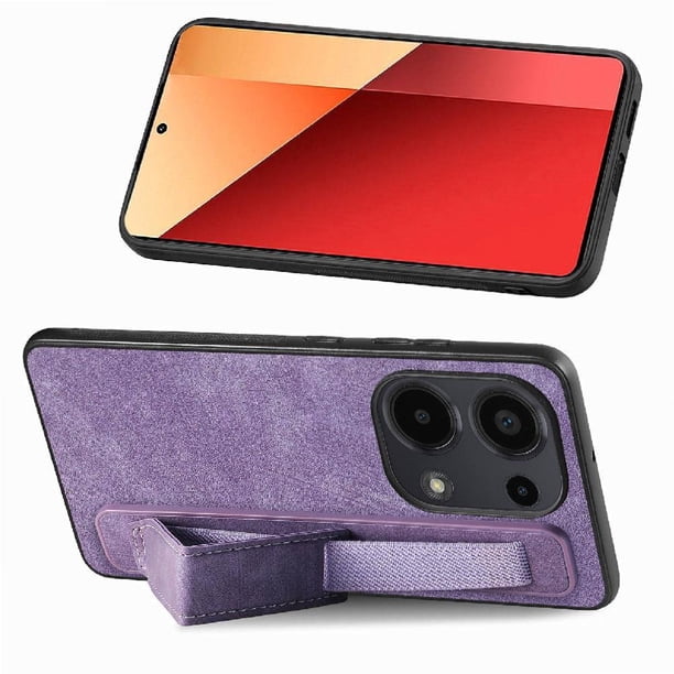 Funda Protectora con Correa para Xiaomi Redmi 13 Pro 4G Resistente a Golpes Morado