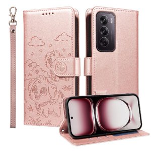 Funda Billetera Foxdock Compatible Con Oppo Reno 12 5G, Diseño Perrito Tierno, Ranuras Para Tarjetas Y Soporte Plegable