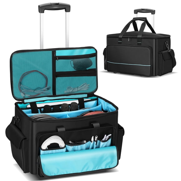 Bolsa de Cables para DJ Iridesc 52 cm con Carrito Desmontable y Divisores