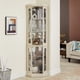 thumbnail image 1 of Lighted Corner Curio Cabinet - Display Case for Living Room, Antique Collectibles, Wine & Bar Glass Storage - Elegant Corner Design with Lights Included- White, 1 of 3