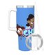 thumbnail image 3 of Chibiverso Vaso aislado de acero inoxidable con asa, diseño temático, regalo para familia, amigos y fans; incluye pajita y encaja en el portavasos estándar, 40 oz, 3 of 6