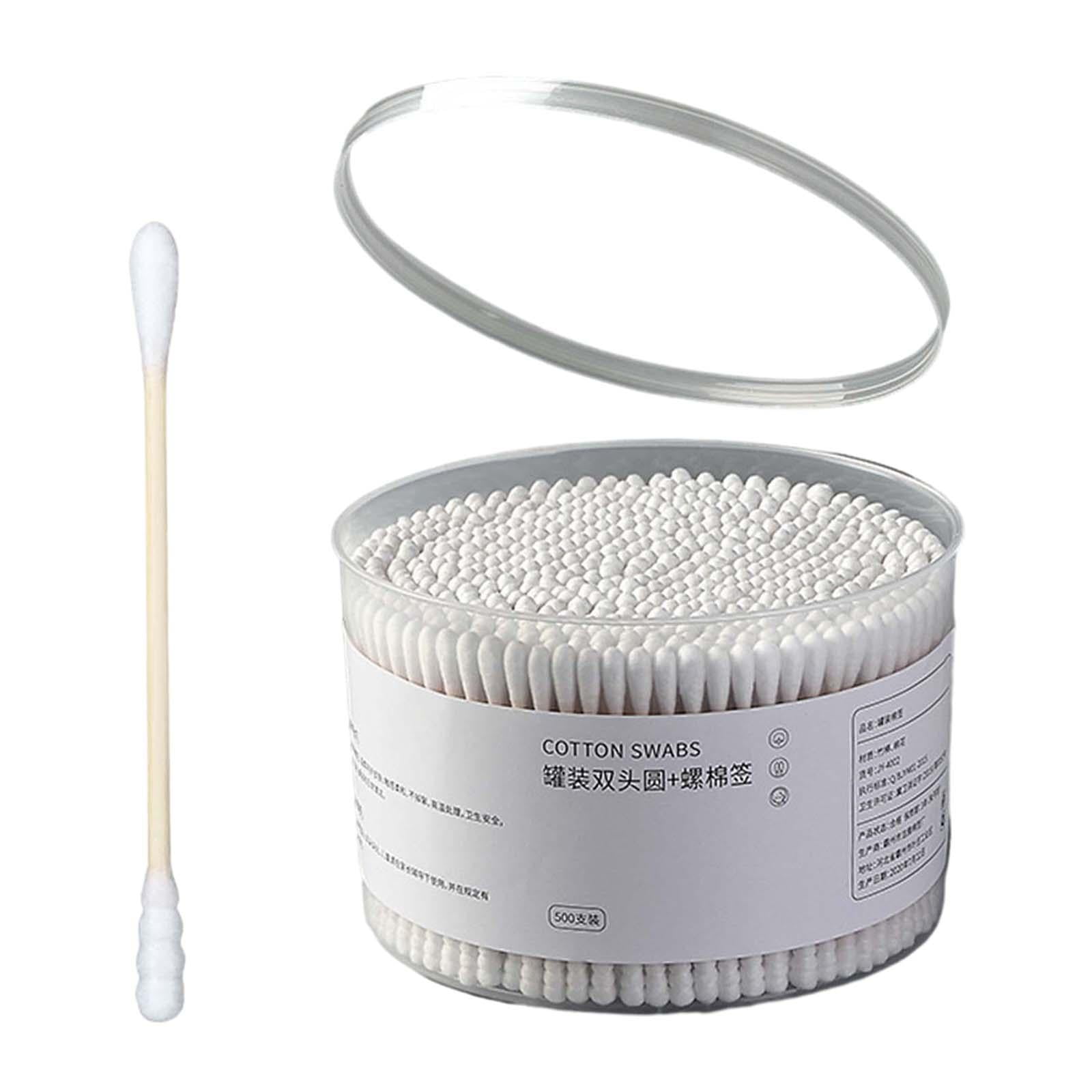 Magideal - 500x Hisopos De Algodón De Doble Punta Comodidad Para El Cuidado De Mascotas Limpieza Belleza Aplicación Espiral Redonda