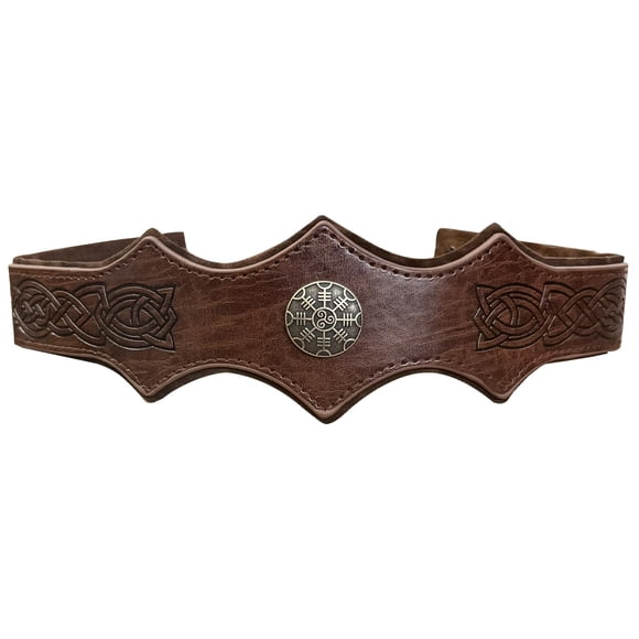 Diadema HiiFeuer Viking de Cuero Sintético Estampado 60 cm