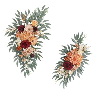 Magideal - 2 Piezas Artificiales Florales Botín Boda Arco Flores Centro De Mesa Flores De Seda Granja Artificial Flor Arco Decoración Para Recepción Cortinas Cen Estilo A