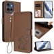 thumbnail image 2 of Funda Billetera con Relieve de Gato para Motorola Edge 50 5G, Marrón, 2 of 6