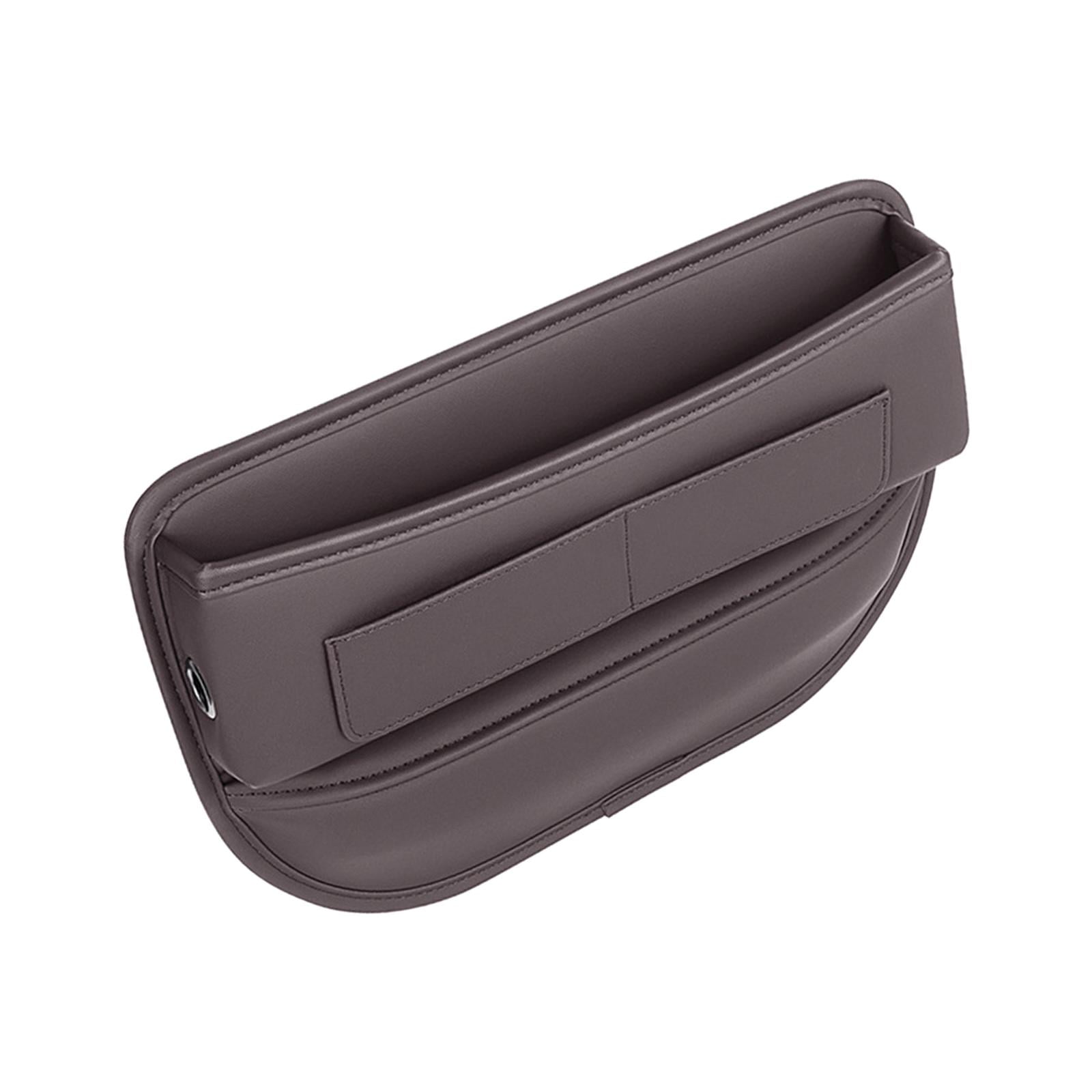 Ioensy - Organizador Para Espacio De Asiento De Coche, Soporte Para Teléfono, Organizador De Consola Central, Duradero, Marrón Oscuro