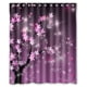 thumbnail image 1 of Cortina de ducha con diseño de flores de cerezo Sakura de color púrpura brillante de primavera, juego de cortina de baño con ganchos, tamaño 60 x 72 pulgadas, 1 of 3