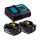 thumbnail image 1 of Kit Cargador + 2 Baterías 3.0ah 18v Makita BL1830, 1 of 3