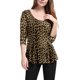 thumbnail image 5 of INSPIRE CHIC Blusas de Mujer con Estampado Cuello Redondo Mangas Largas Peplum Blusa Marrón-Leopardo 3XL, 5 of 8