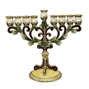 Bothyi - Candelabro De Diseño Antiguo De Metal Con 9 Ramas, Candelabro Hanukkah Menorah