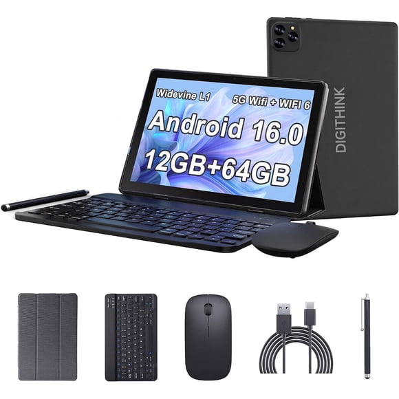 Tablet DIGITHINK ZB32 de 10,1 pulgadas, Android 15, 12 GB de RAM y 64 GB