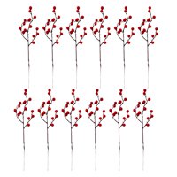 Bothyi - 12X Navidad Flores Artificiales Bayas Ramas Frutas Para Boda Invierno