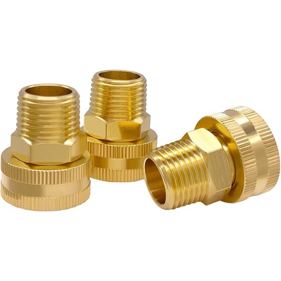 Hooshing 3PCS Garden Hose Adapter 1/2 NPT Male to 3/4 GHT Female